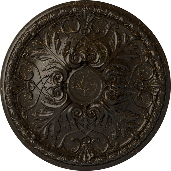 Ekena Millwork Tristan Ceiling Medallion (Fits Canopies up to 6 1/4"), 32 3/8"OD x 3 1/2"P, Stone Hearth Crackle CM32TNSHC - main